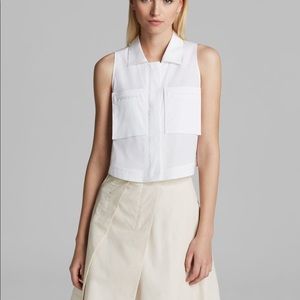 Theory white cotton poplin top XS.